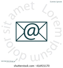 Envelope mail icon. Email message sign. Internet letter symbol. Linear outline icon. Vector