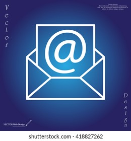 Envelope mail icon. Email message sign. Internet letter symbol. Linear outline icon. Vector