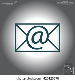 Envelope mail icon. Email message sign. Internet letter symbol. Linear outline icon. Vector