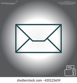 Envelope mail icon. Email message sign. Internet letter symbol. Linear outline icon. Vector