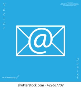 Envelope mail icon. Email message sign. Internet letter symbol. Linear outline icon. Vector