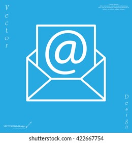 Envelope mail icon. Email message sign. Internet letter symbol. Linear outline icon. Vector