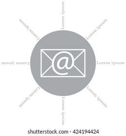 Envelope mail icon. Email message sign. Internet letter symbol. Linear outline icon. Vector