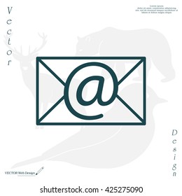 Envelope mail icon. Email message sign. Internet letter symbol. Linear outline icon. Vector