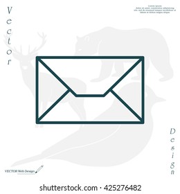 Envelope mail icon. Email message sign. Internet letter symbol. Linear outline icon. Vector