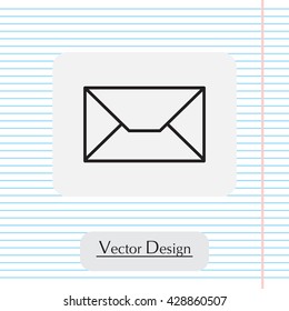 Envelope mail icon. Email message sign. Internet letter symbol. Linear outline icon. Vector