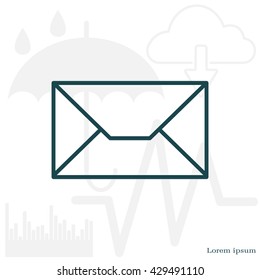 Envelope mail icon. Email message sign. Internet letter symbol. Linear outline icon. Vector