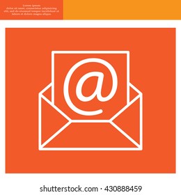 Envelope mail icon. Email message sign. Internet letter symbol. Linear outline icon. Vector