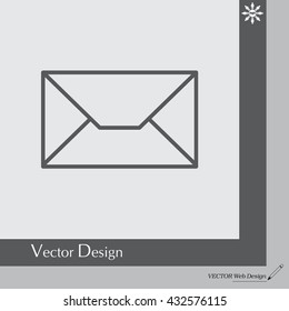 Envelope mail icon. Email message sign. Internet letter symbol. Linear outline icon. Vector