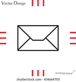 Envelope mail icon. Email message sign. Internet letter symbol. Linear outline icon. Vector