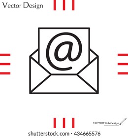 Envelope mail icon. Email message sign. Internet letter symbol. Linear outline icon. Vector