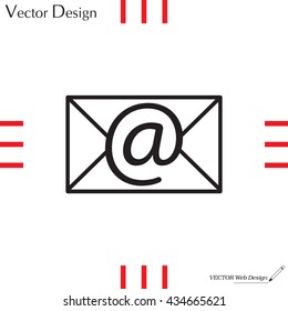 Envelope mail icon. Email message sign. Internet letter symbol. Linear outline icon. Vector