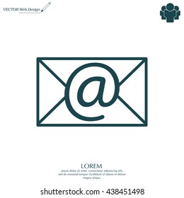 Envelope mail icon. Email message sign. Internet letter symbol. Linear outline icon. Vector