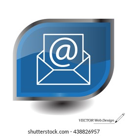 Envelope mail icon. Email message sign. Internet letter symbol. Linear outline icon. Vector