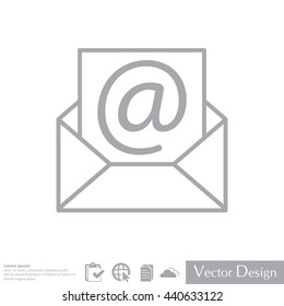 Envelope mail icon. Email message sign. Internet letter symbol. Linear outline icon. Vector