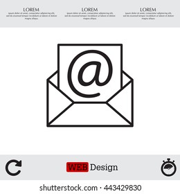 Envelope mail icon. Email message sign. Internet letter symbol. Linear outline icon. Vector