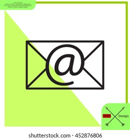 Envelope mail icon. Email message sign. 