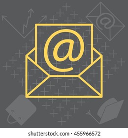 Envelope mail icon. Email message sign. 