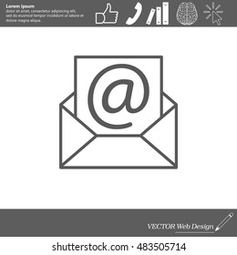 Envelope mail icon. Email message sign. 
