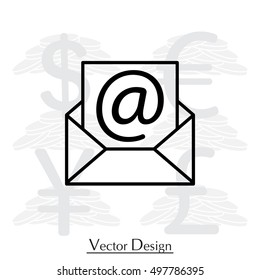 Envelope mail icon. Email message sign. 