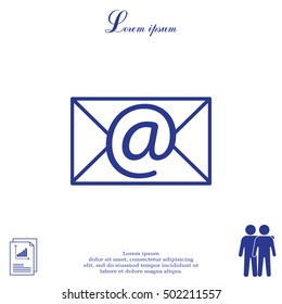 Envelope mail icon. Email message sign. 