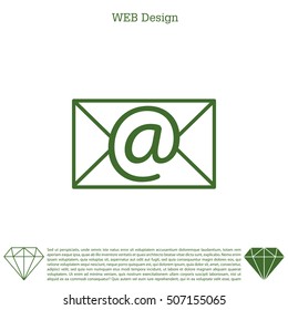 Envelope mail icon. Email message sign. 