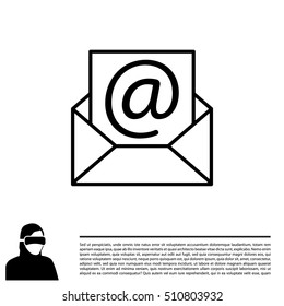 Envelope mail icon. Email message sign. 