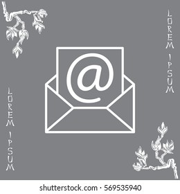 Envelope mail icon. Email message sign. 