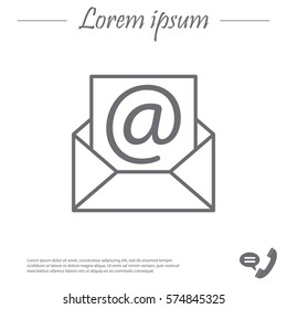Envelope mail icon. Email message sign. 