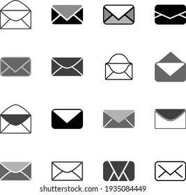 Envelope Mail icon Flat design style. Direct message, sms symbol for your web site design, logo, app, UI - vector illustration