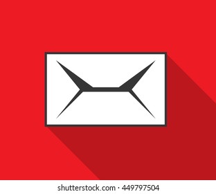 Envelope Mail icon Flat design style, vector illustration