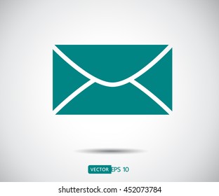 Envelope Mail icon Flat design style, vector illustration