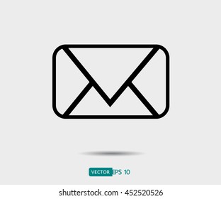 Envelope Mail icon Flat design style, vector illustration