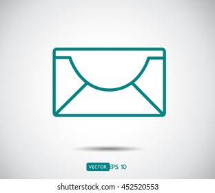 Envelope Mail icon Flat design style, vector illustration