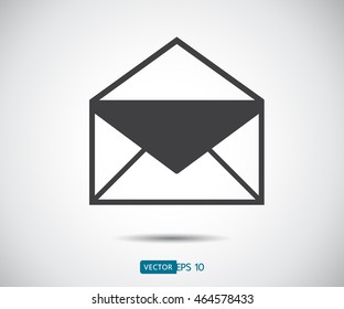 Envelope Mail icon Flat design style, vector illustration.
