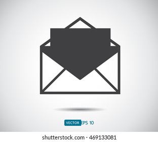 Envelope Mail icon Flat design style, vector illustration