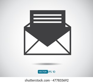 Envelope Mail icon Flat design style, vector illustration