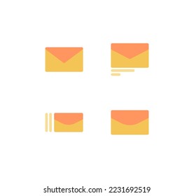 Envelope and mail icon flat line symbol.