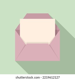Envelope mail icon flat vector. Email letter. Paper post