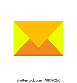 Envelope Mail icon illustration. Flat design style. Object isolated on white background. Postal address. Postcode. Press. News. New messages. Communication. Modern style. The answer. Reply. Eps 10.