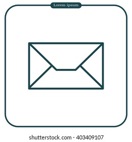 Envelope mail icon. Linear outline icon. Vector
