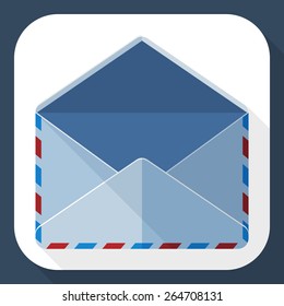 Envelope mail icon with long shadow