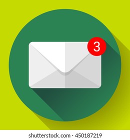 Envelope Mail Icon new letter sms message notification Flat 2.0 design style