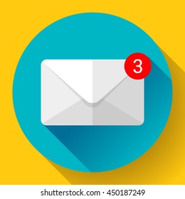 Envelope Mail Icon new letter sms message notification Flat 2.0 design style