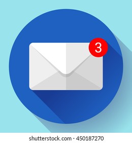 Envelope Mail Icon new letter sms message notification Flat 2.0 design style