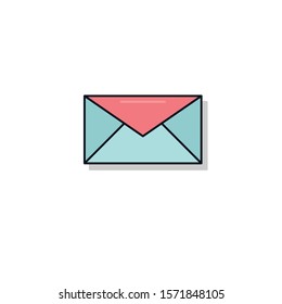 Envelope mail icon paint illustration isolated vector sign symbol logo on white background