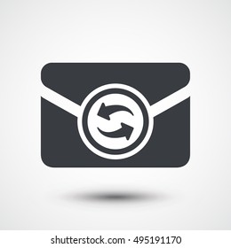Envelope mail icon with refresh symbol