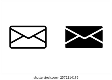 Envelope mail icon set. newsletter web buttons. close email letter outline vector symbol. flat thin e-mail pictogram on white background. send mail message line sign. Communication, Messaging, Social