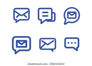 Envelope mail icon set. newsletter web buttons. close email letter outline vector symbol. flat thin e-mail pictogram on white background. send mail message line sign. Communication, Messaging, Social
