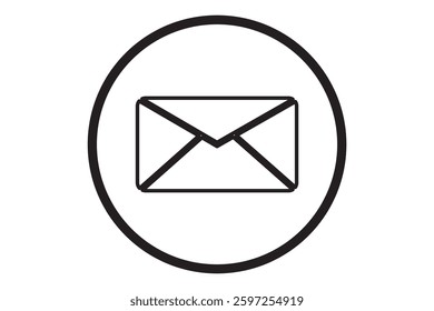 Envelope mail icon set. newsletter web buttons. close email letter outline vector symbol. flat thin e-mail pictogram on white background. send mail message line sign. Communication, Messaging, Social